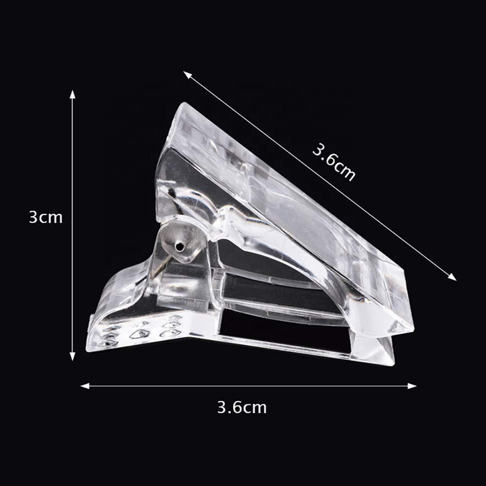 Plastic Nail Clip for Building Polygel Nail Forms Transparent