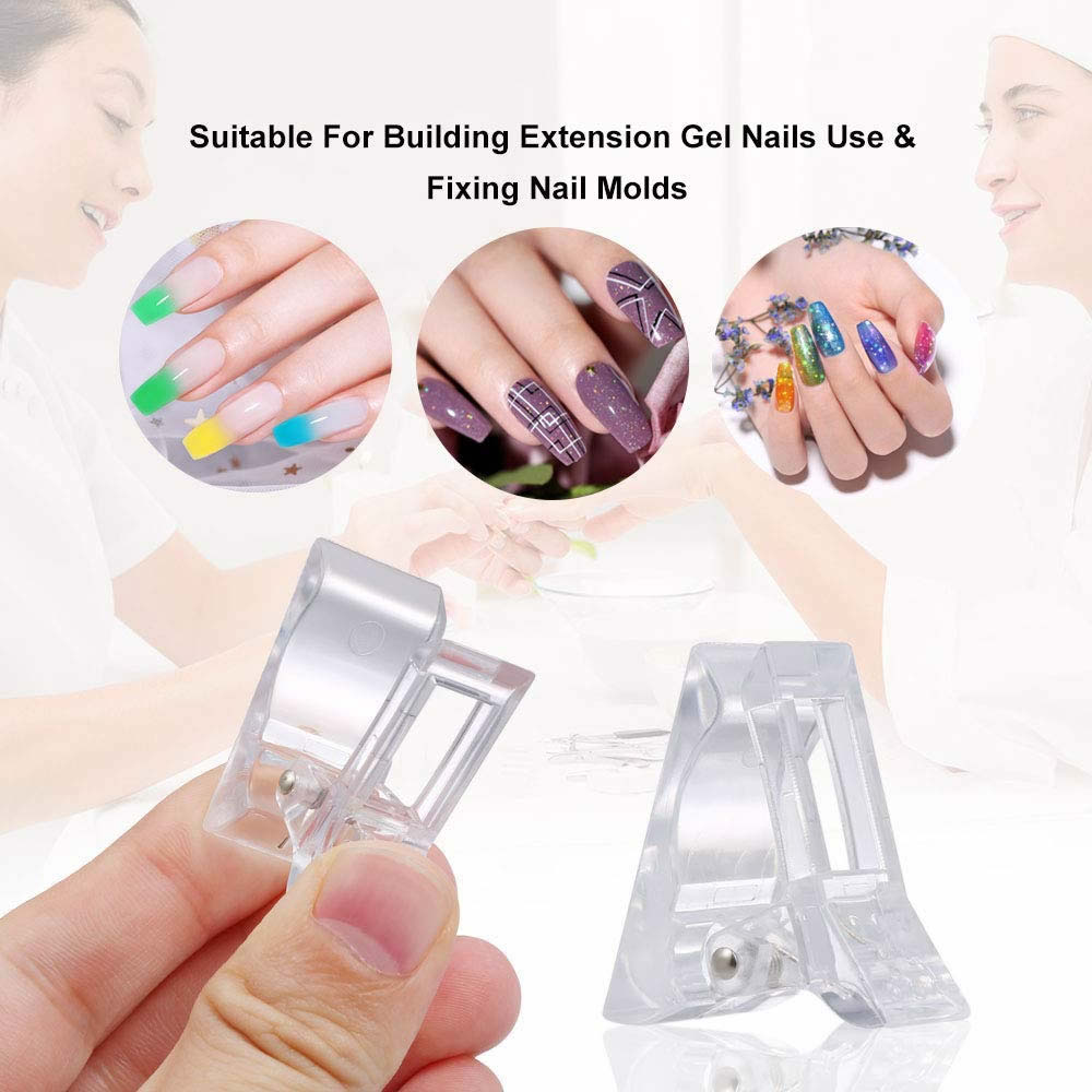 Plastic Nail Clip for Building Polygel Nail Forms Transparent