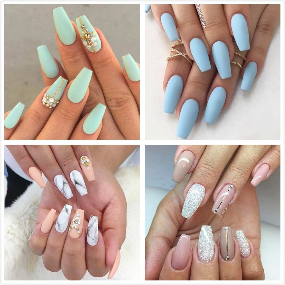 Gleevia Artificial Unbreakable Natural Short Coffin Nail Tips Finger Nail Extension 500pc/Box