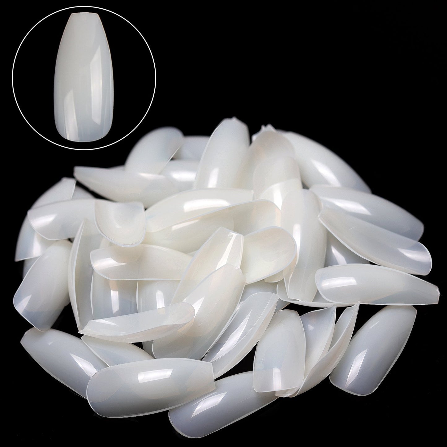 Gleevia Artificial Unbreakable Natural Short Coffin Nail Tips Finger Nail Extension 500pc/Box