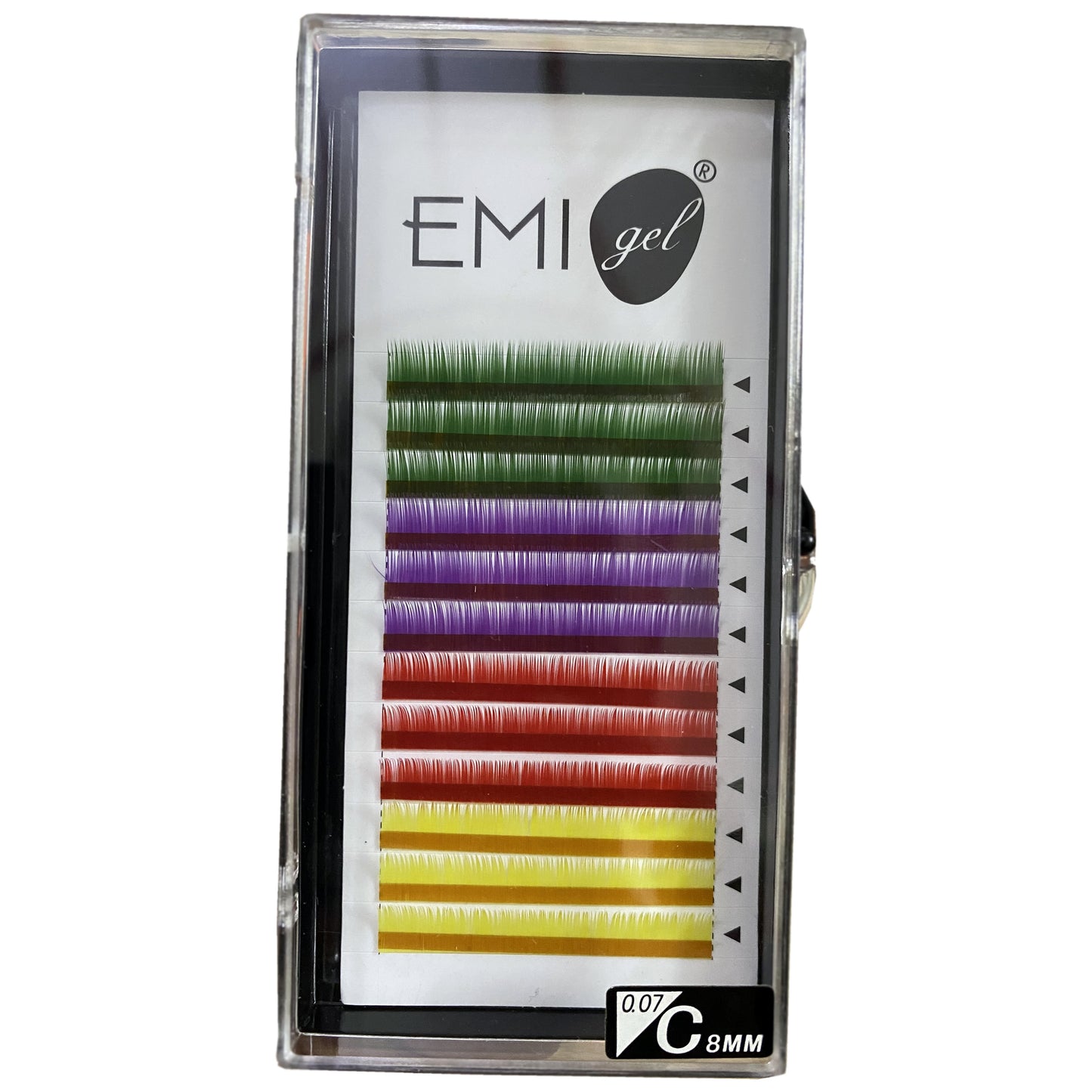 Permanent Curl Colored Eyelashes Extension, 0.07-C-8mm Classic Stable Curl (12Row Synthetic Colored Eyelash)