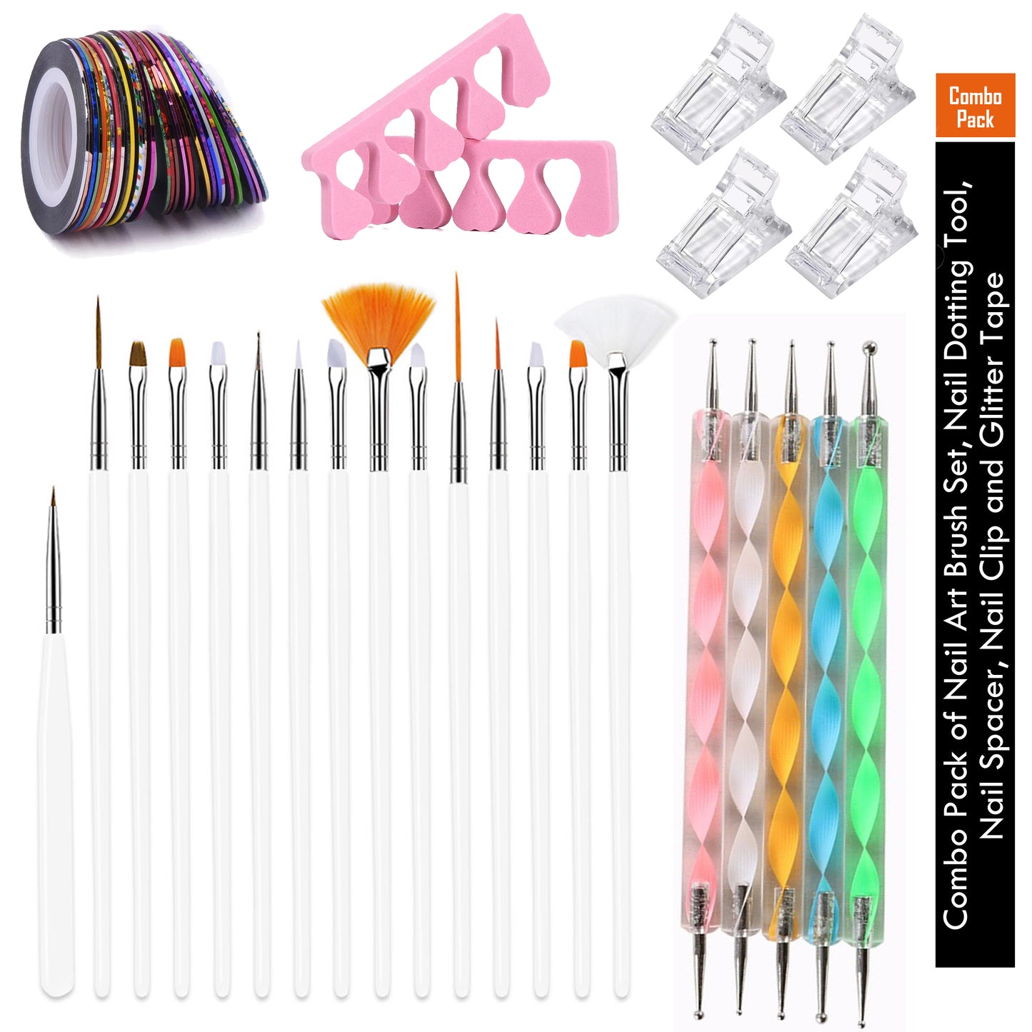 Combo Pack of Professional Nail Art Design Painting Tool Pen with Accessories