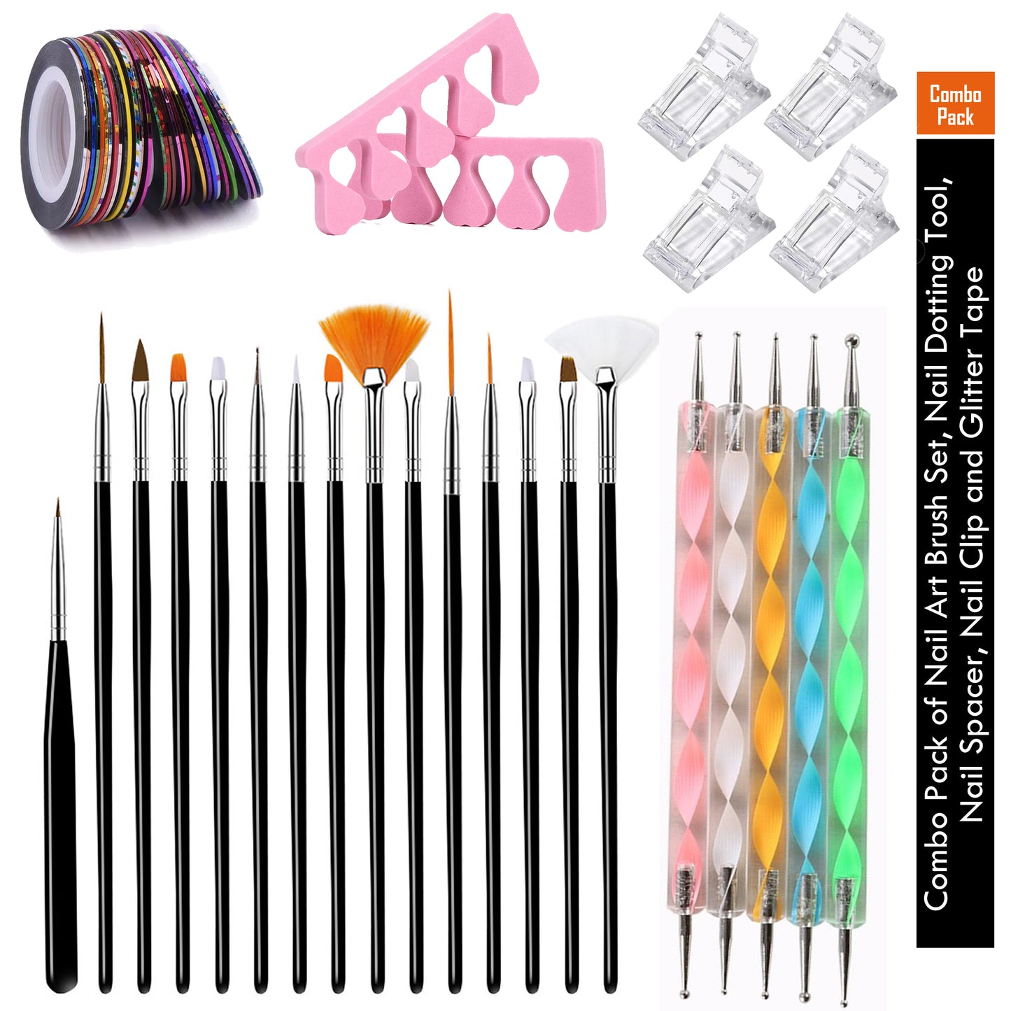 Combo Pack of Professional Nail Art Design Painting Tool Pen with Accessories