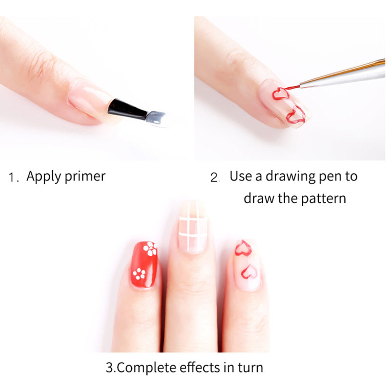 Professional Nail Art Design Painting Tool Pen Brush 15in1 Black