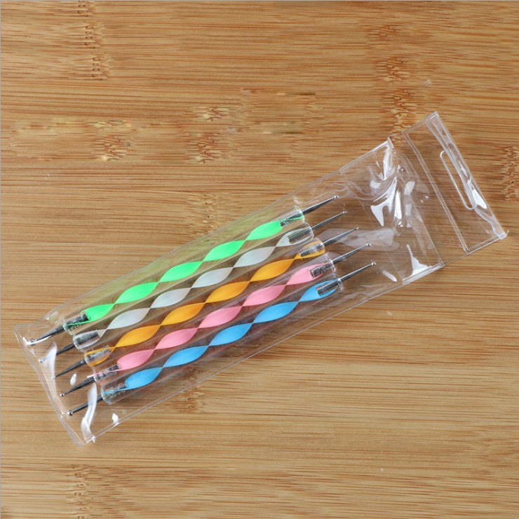 Dual Head Multicolor 5pcs Nail Art Dotting Marbleizing Tool Pen for Nail Decoration Stamping (Set of 5Pc)