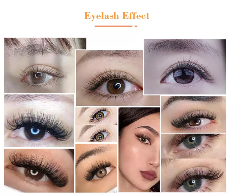 Permanent Curl Colored Eyelashes Extension, 0.07-C-8mm Classic Stable Curl (12Row Synthetic Colored Eyelash)