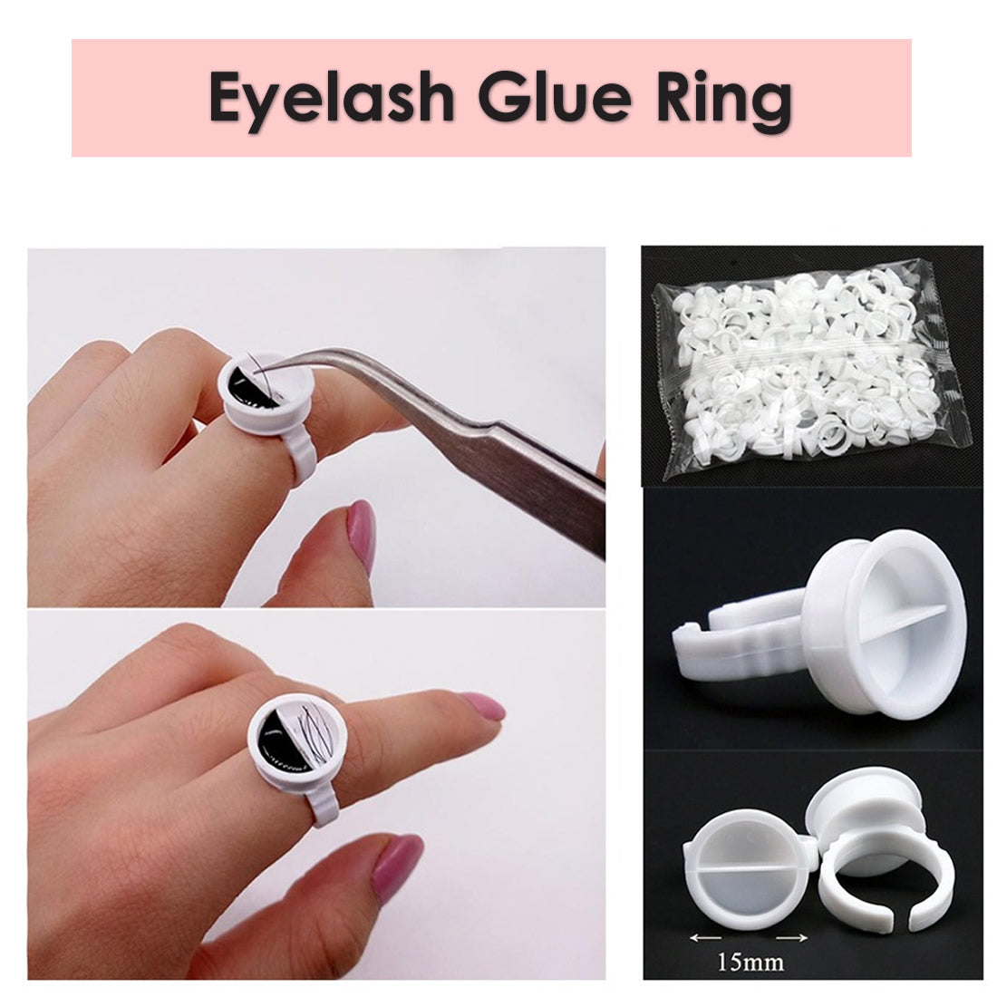 Eyelashes Accessories | Combo Pack of Eyelash Picker, Eyelash Brush, Scissor, Holder, Ring, Tape and Eyelash Gel Patches