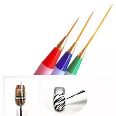 Striping Liner Nail Art Detailing Brush Set of 3