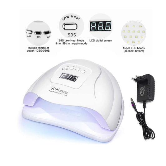 Gleevia LED UV Nail Gel Polish Dryer Lamp for Curing all UV Gel Polish Best Quality 54W - White
