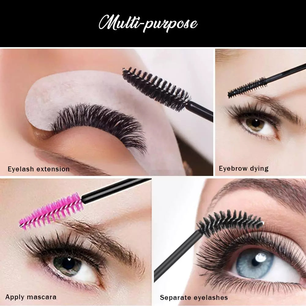 Eyelash Grooming Brush | Mascara wands disposable eyelash extension cleaning brushes 50pc/Pkt
