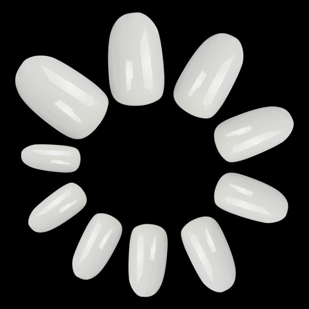 Artificial Unbreakable Natural Short Oval Nail Tips Finger Nail Extension 500pc/Box Natural Color