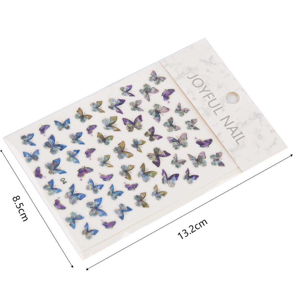 3D Butter Fly Laser Nail Stickers Self Adhesive DIY Nail Art Sticker For Beauty Nail