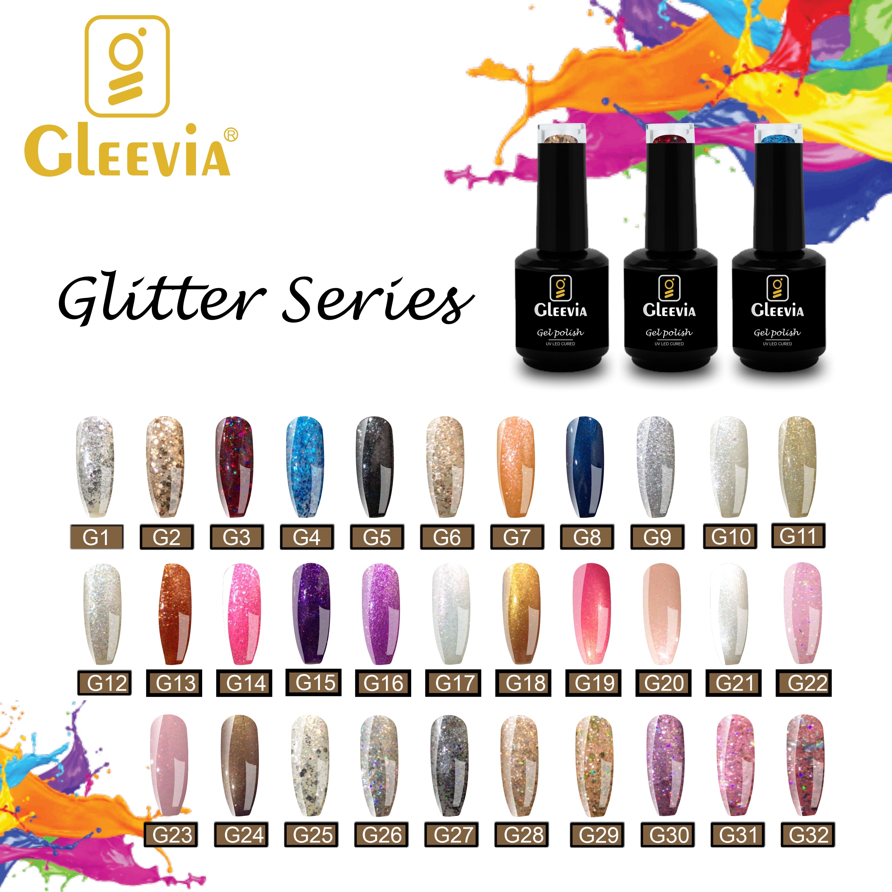 UV/LED Cured Glitter Gel Polish