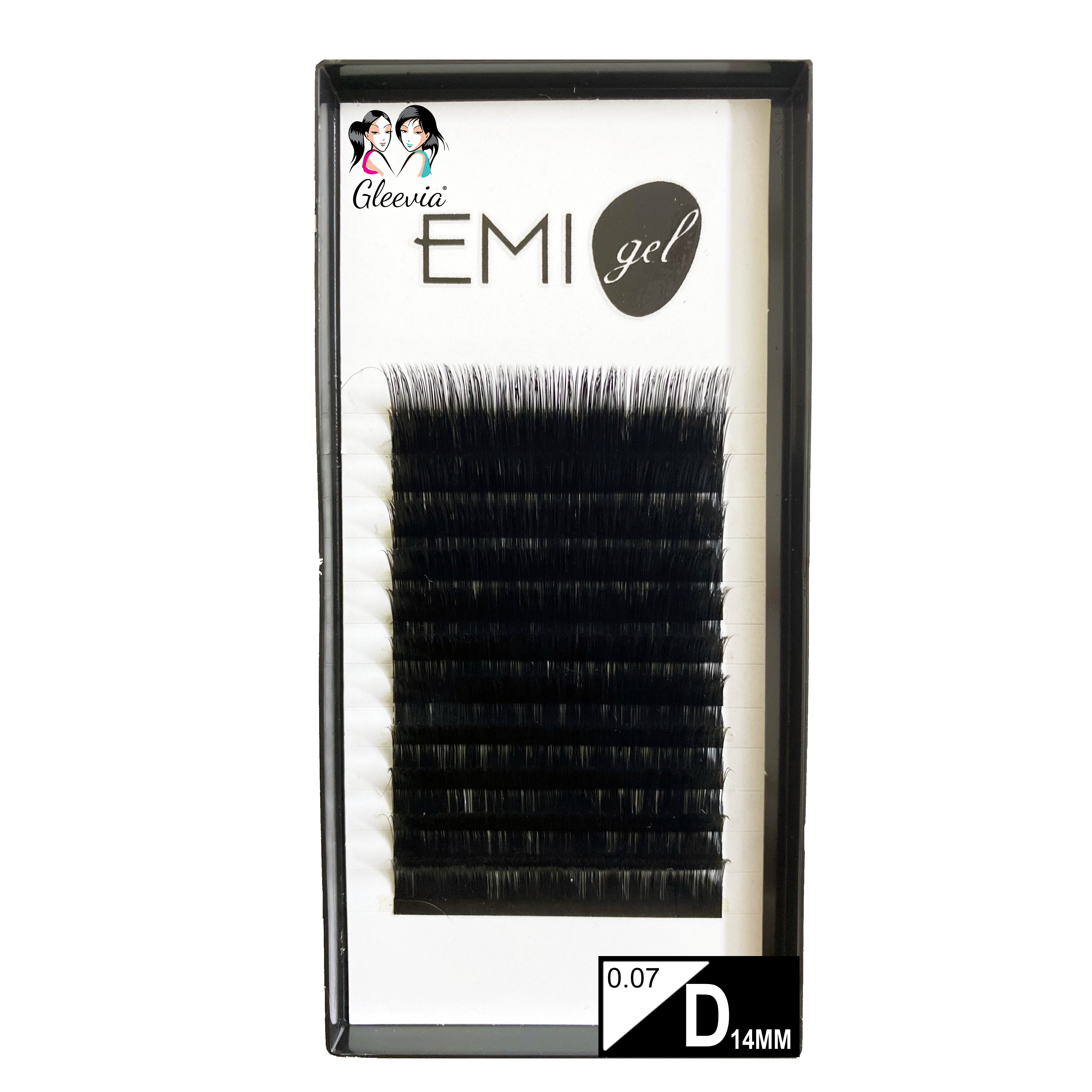 Permanent Curl Eyelashes Extension, 0.07-D14mm Classic Stable Curl (12Row Synthetic Black Eyelash)