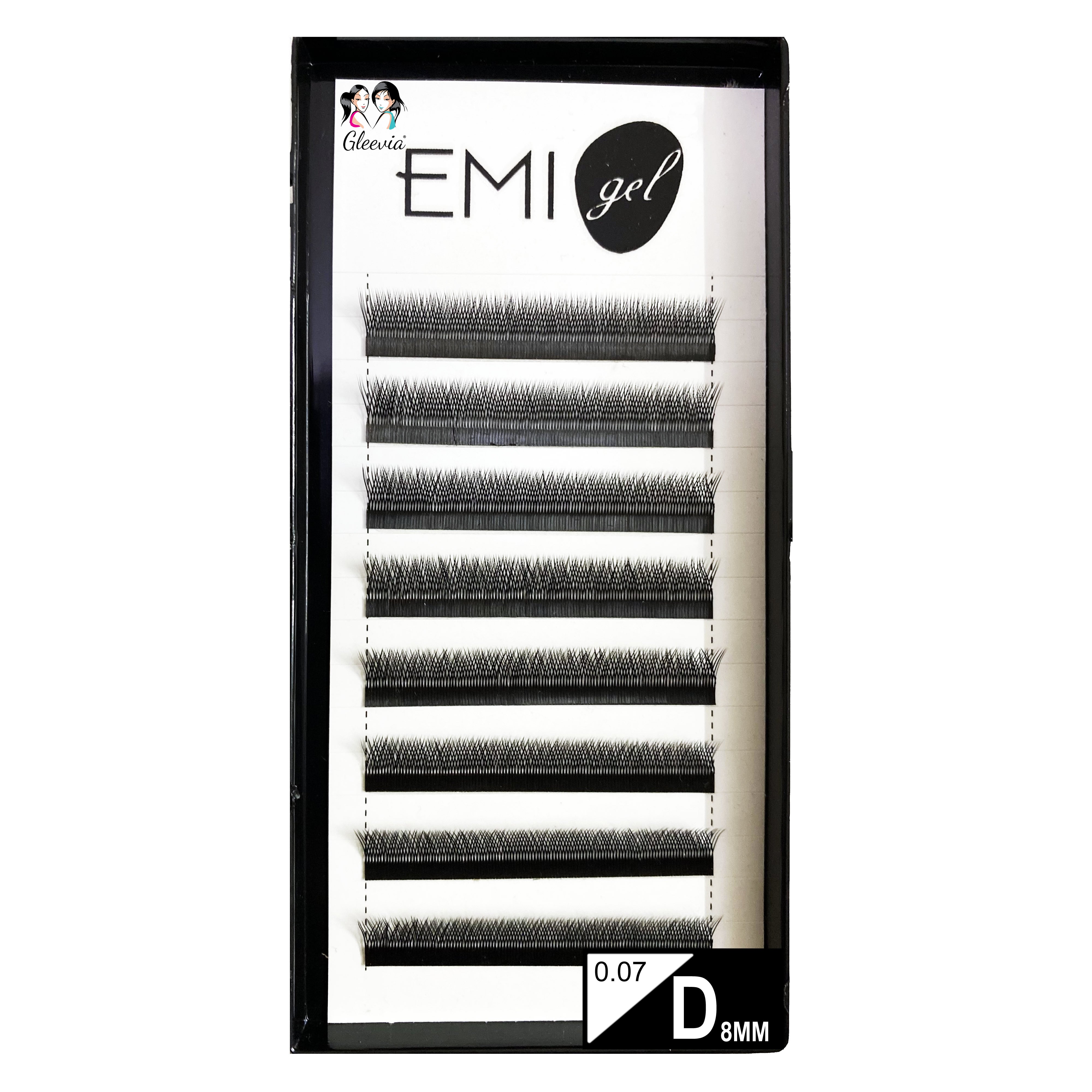Permanent Curl Eyelashes Extension, 0.07-VY-YY-D8mm Classic Stable Curl (8Row Synthetic Black Eyelash)
