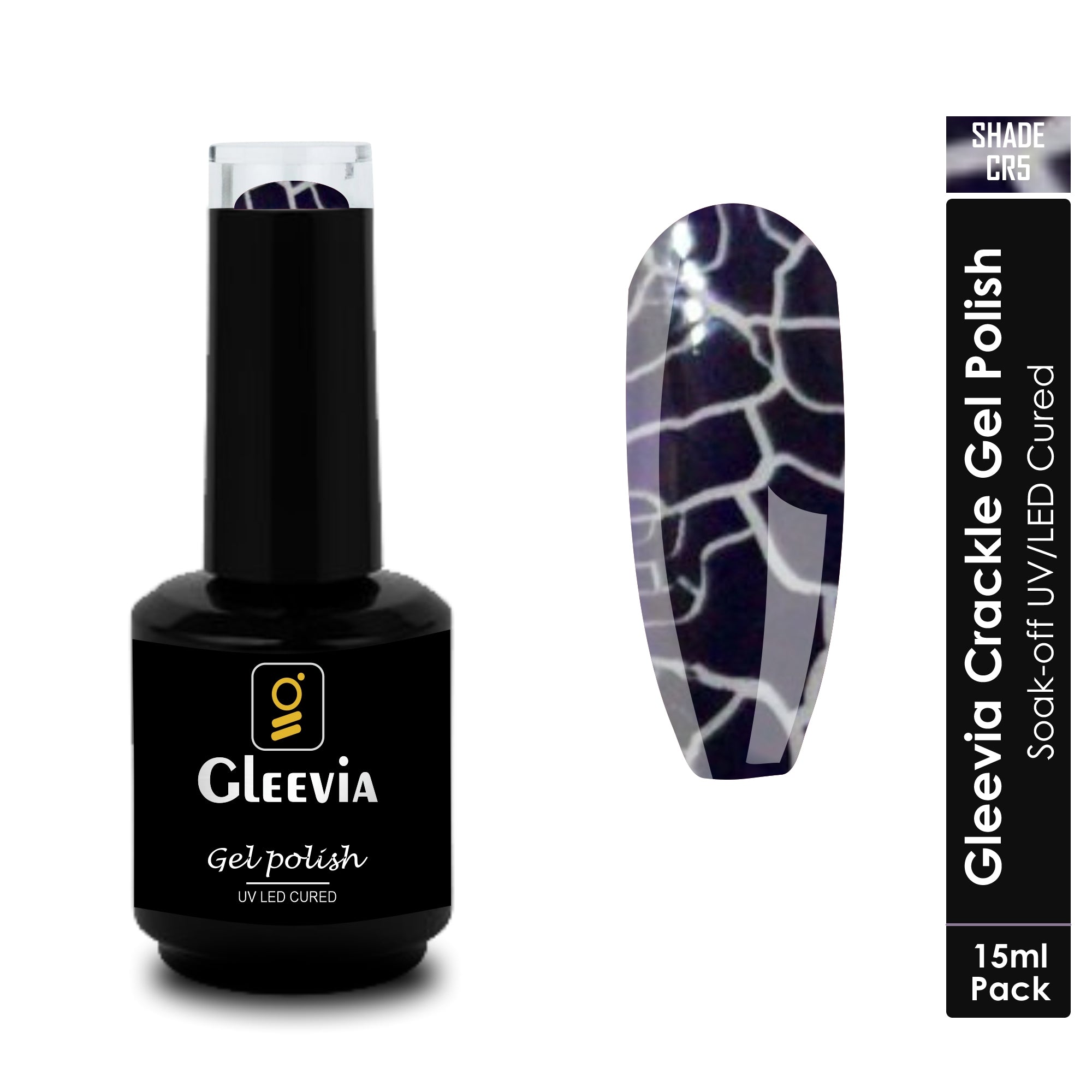Crackle UV Gel Polish for Professionals 15ml Brush Cap CR5