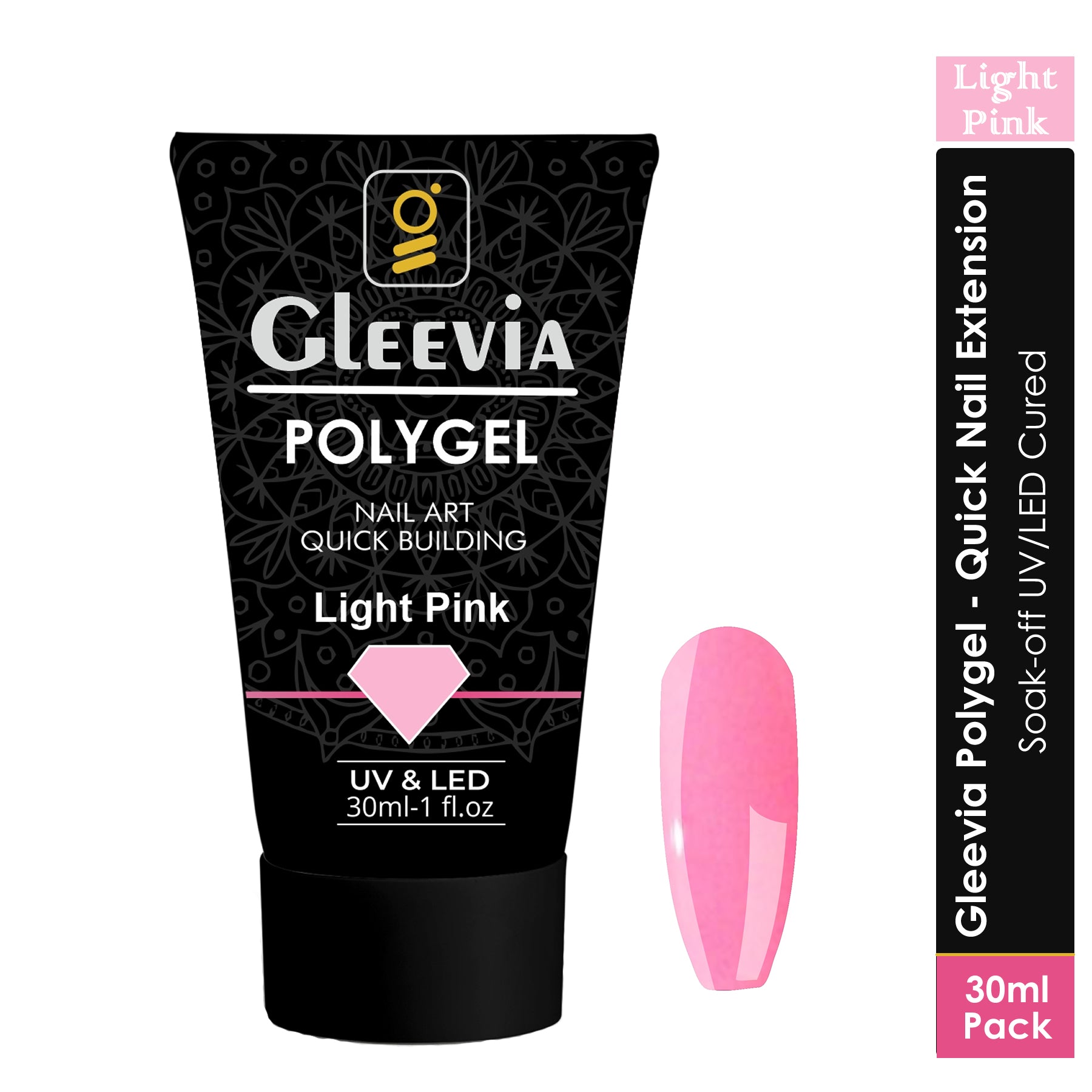 PolyGel Nail Art Quick Building Light Pink 30ml Pack - Nail Extension