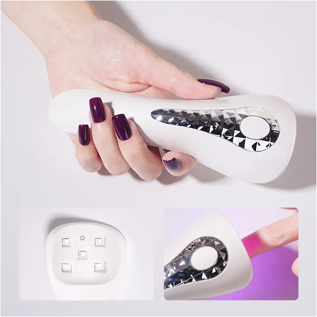 Gleevia 18W Rechargeable Handheld UV LED Nail Lamp for All Gel Nail Polish Small & Portable Gel Nail Dryer Manicure Tools for Home DIY Salon