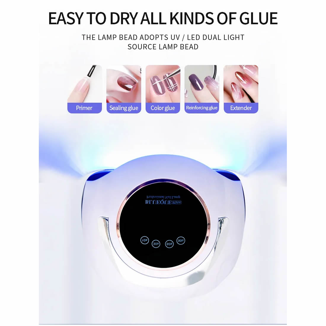 Gleevia SUN 5T Plus UV/LED Nail Lamp 180W Fast Nail Polish Dryer