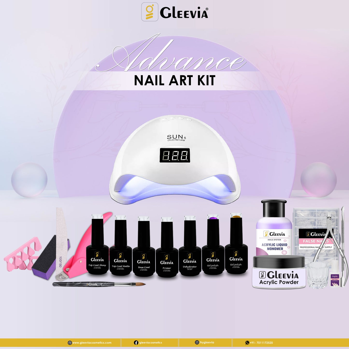 Gleevia Advance Nail Art Kit for Starter & Nail Artist (Pack of 20)