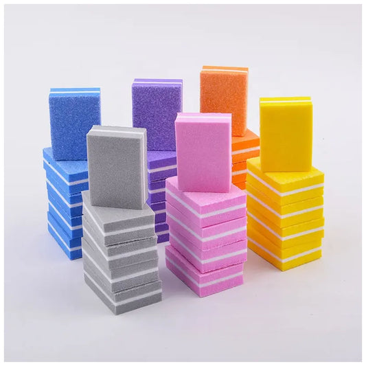 Gleevia Nail Mini Buffer Block File 80/100 Grit 2 Sided Multicolor