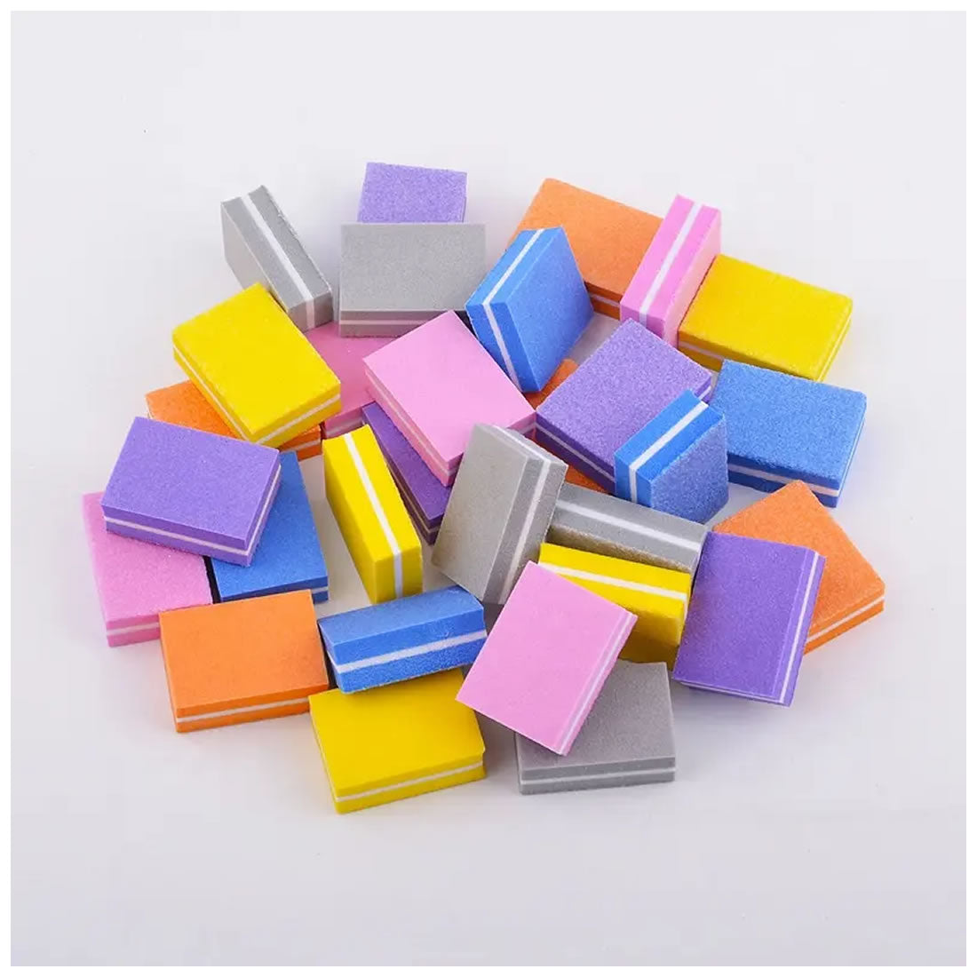 Gleevia Nail Mini Buffer Block File 80/100 Grit 2 Sided Multicolor