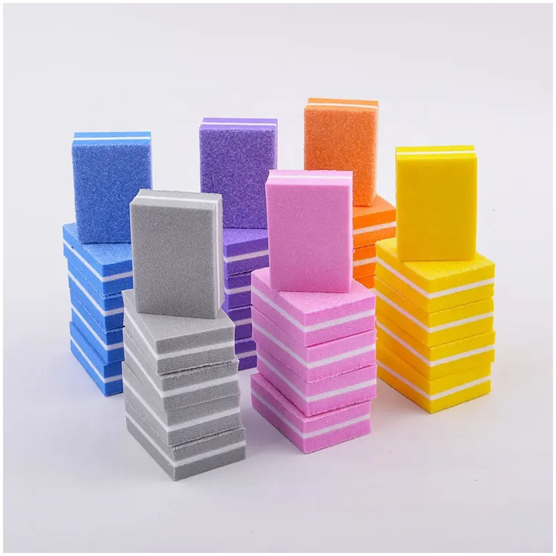 Gleevia Nail Mini Buffer Block File 80/100 Grit 2 Sided Multicolor