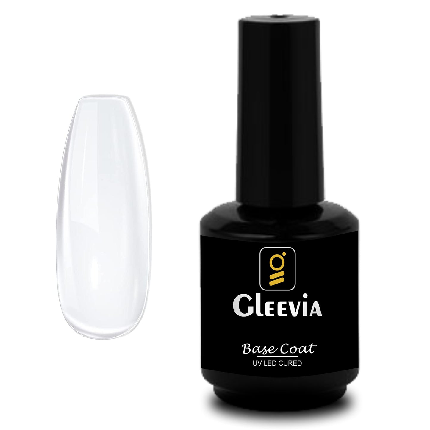 Gleevia Gel Base Coat 15ml for Gel Nail Polish Soak Off Upgraded Formula Long-Lasting DIY Home and Nail Salon