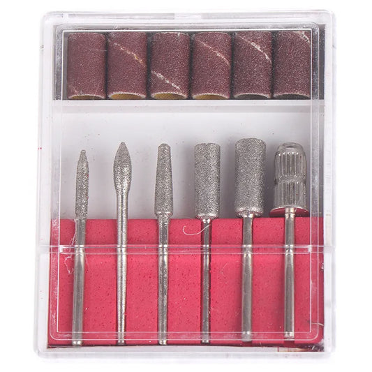 Gleevia Nail Drill Bit Manicure Accessories Electric Acrylic Drill Bits Set Tool (6pcs/Set)