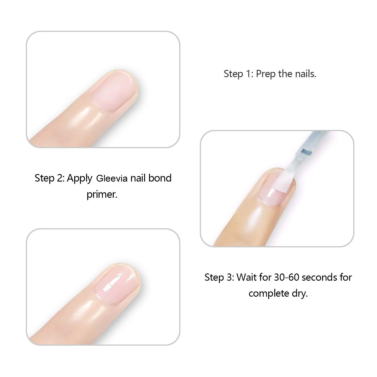 Gleevia Nail Primer for Gel Nail Primer for Nails 15ml Gel Polish Primer No Lift Acid Free Fast Air Dry Nail Prep Nail Bonder