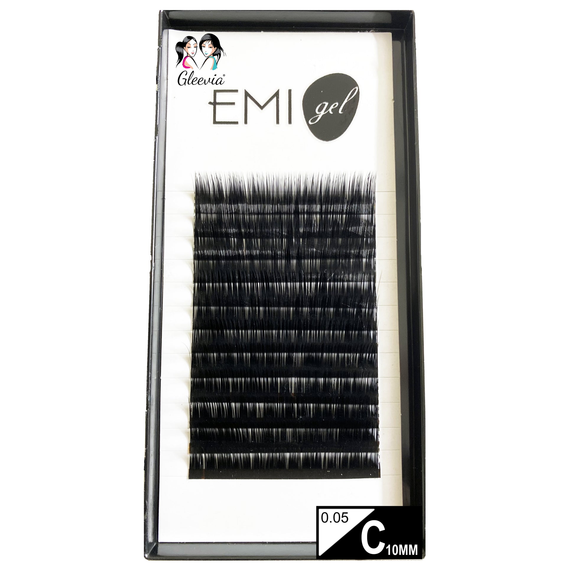 Permanent Curl Eyelashes Extension, 0.05-C10mm Classic Stable Curl (12Row Synthetic Black Eyelash)