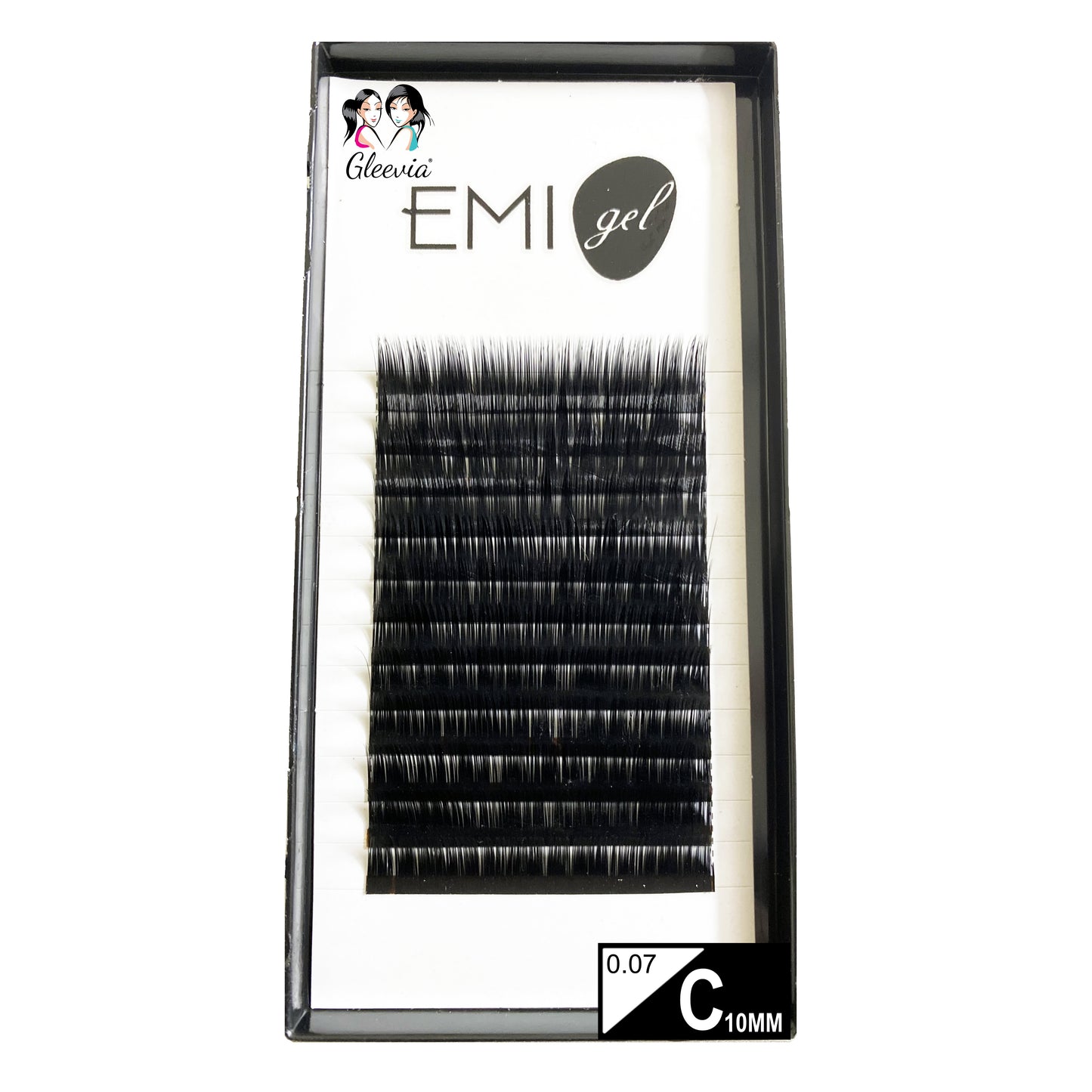 Permanent Curl Eyelashes Extension, 0.07-C10mm Classic Stable Curl (12Row Synthetic Black Eyelash)