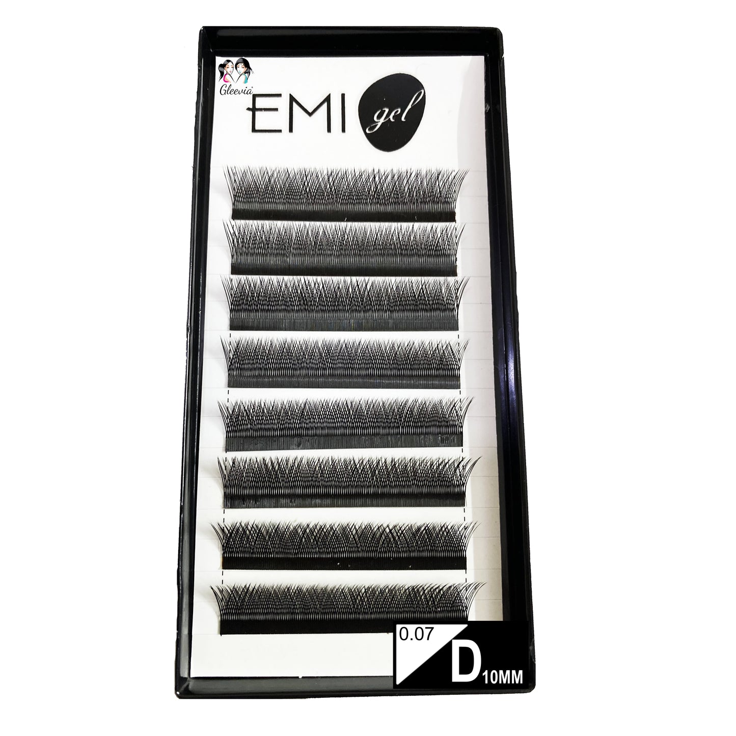 Permanent Curl Eyelashes Extension, 0.07-VY-YY-D10mm Classic Stable Curl (8Row Synthetic Black Eyelash)