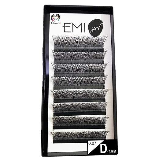 Permanent Curl Eyelashes Extension, 0.07-VY-YY-D13mm Classic Stable Curl (8Row Synthetic Black Eyelash)