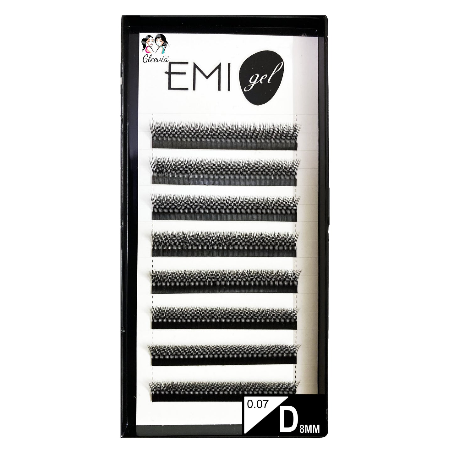 Permanent Curl Eyelashes Extension, 0.07-VY-YY-D8mm Classic Stable Curl (8Row Synthetic Black Eyelash)
