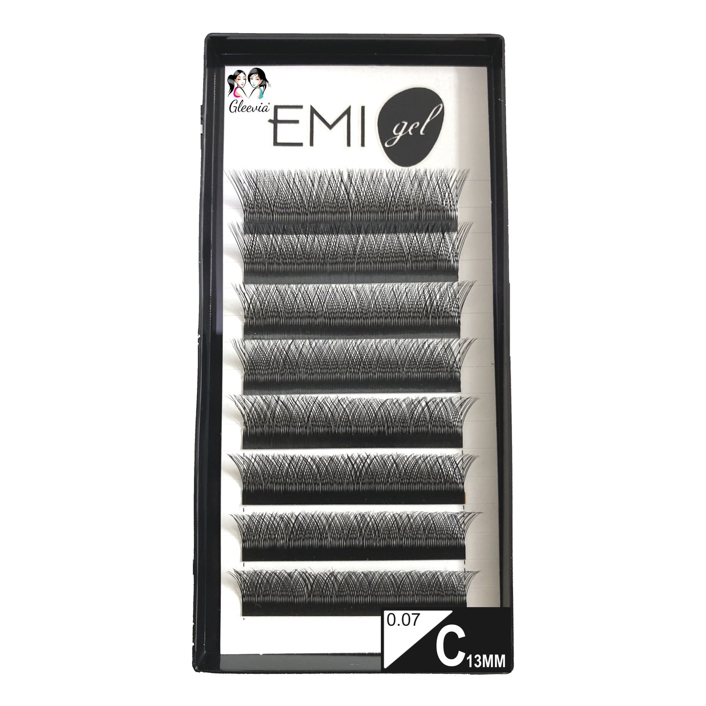 Permanent Curl Eyelashes Extension, 0.07-VY-YY-C13mm Classic Stable Curl (8Row Synthetic Black Eyelash)