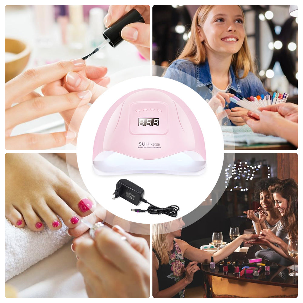 Gleevia LED UV Nail Gel Polish Dryer Lamp for Curing all UV Gel Polish Best Quality 54W - Pink