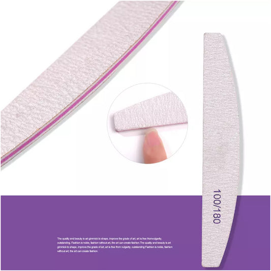 Nail Filer, Professional SandPaper Waterproof Nail Filer 100/180 Set | Ellipse Shape Fingernail files