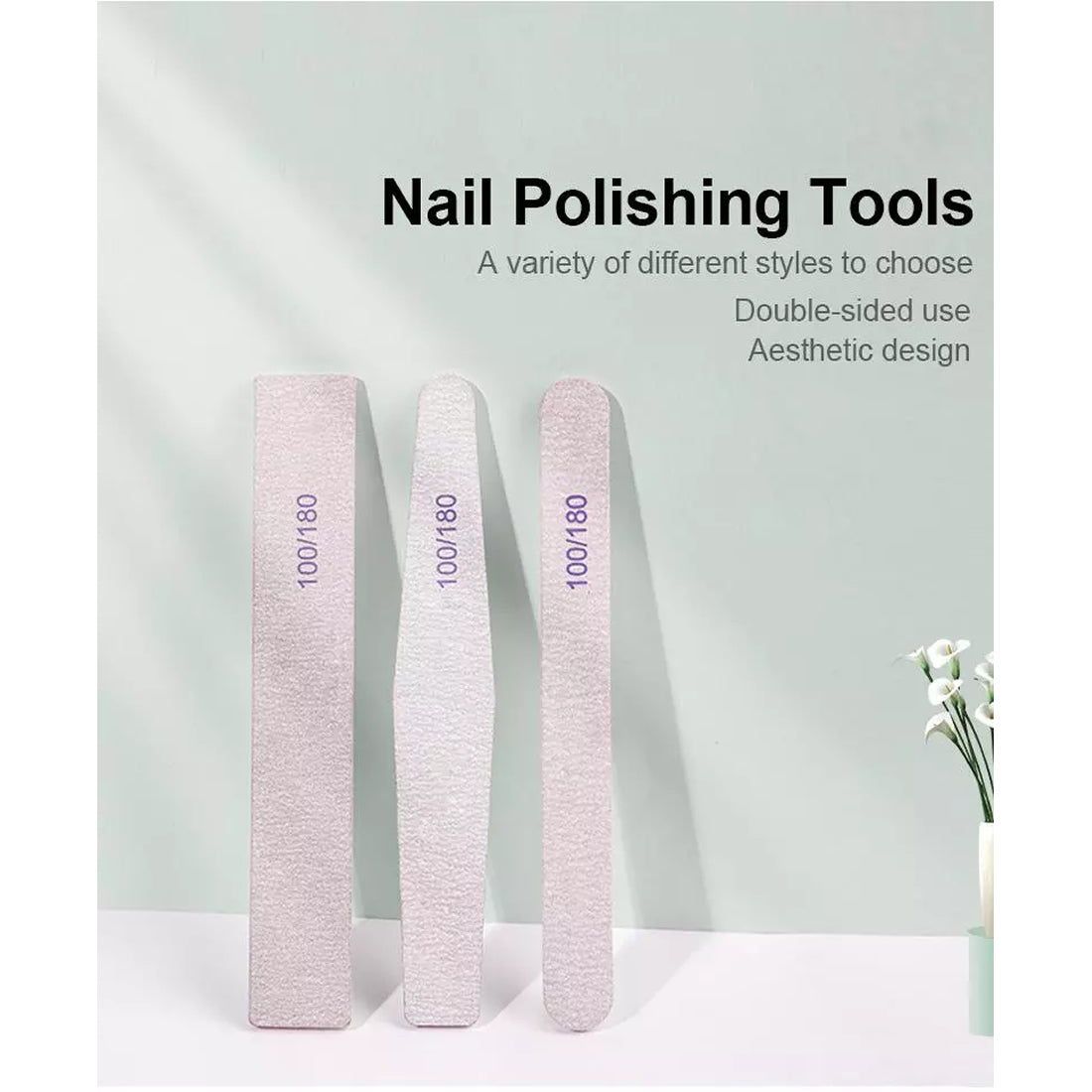 Nail Filer, Professional SandPaper Waterproof Nail Filer 100/180 Set | Combo Pack Fingernail files