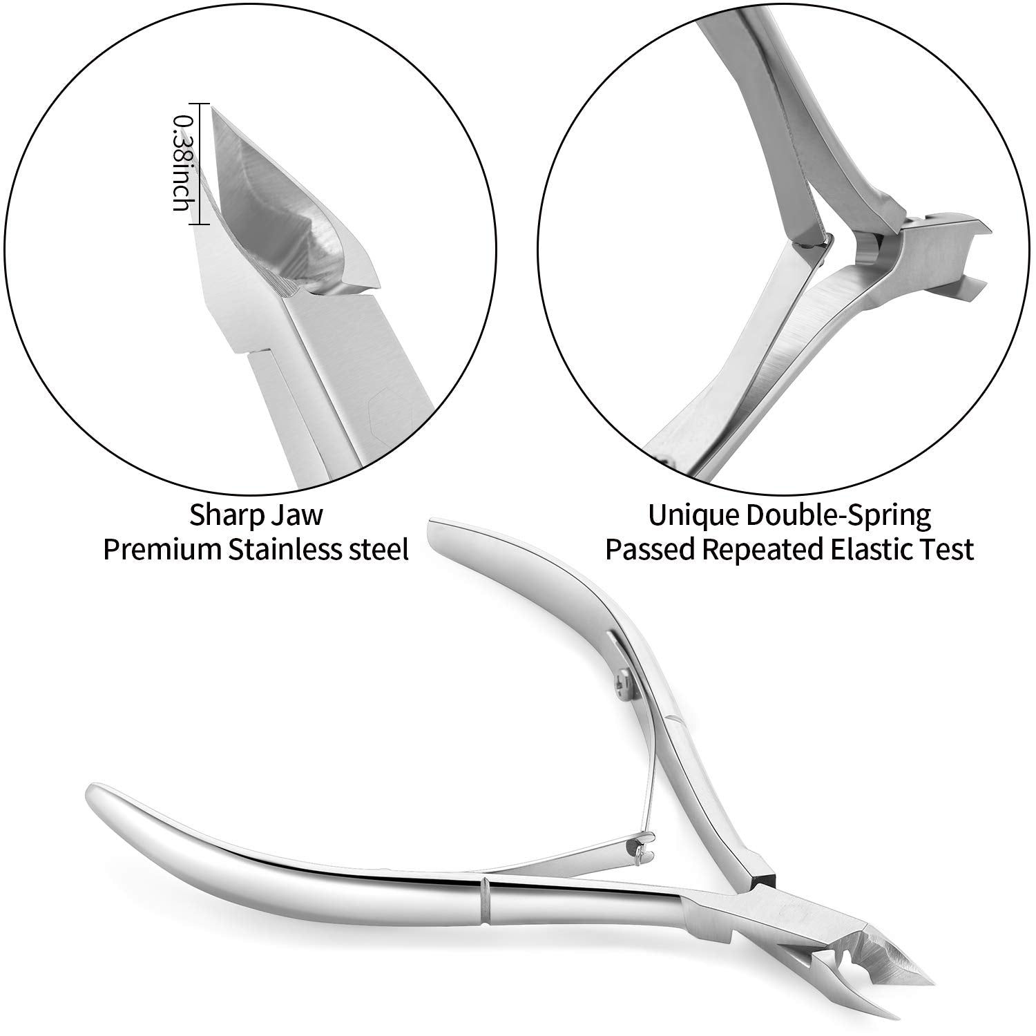 Gleevia Cuticle Trimmer Cuticle Nippers,Professional Stainless Steel Cuticle Cutter Cuticle Remover,Pedicure Manicure Tools for Fingernails and Toenails