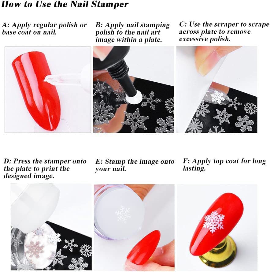 Gleevia Nail Art Stamper, Clear Silicone Stamping Jelly with Scraper for DIY Nail Decoration