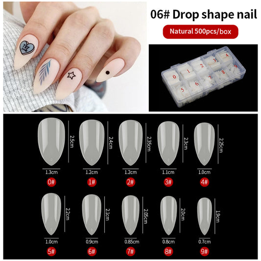 Gleevia Artificial Unbreakable Natural Short Stiletto Nail Tips Finger Nail Extension 500pc/Box