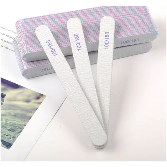 Nail Filer, Professional SandPaper Waterproof Nail Filer 100/180 Set | Round Shape Fingernail files