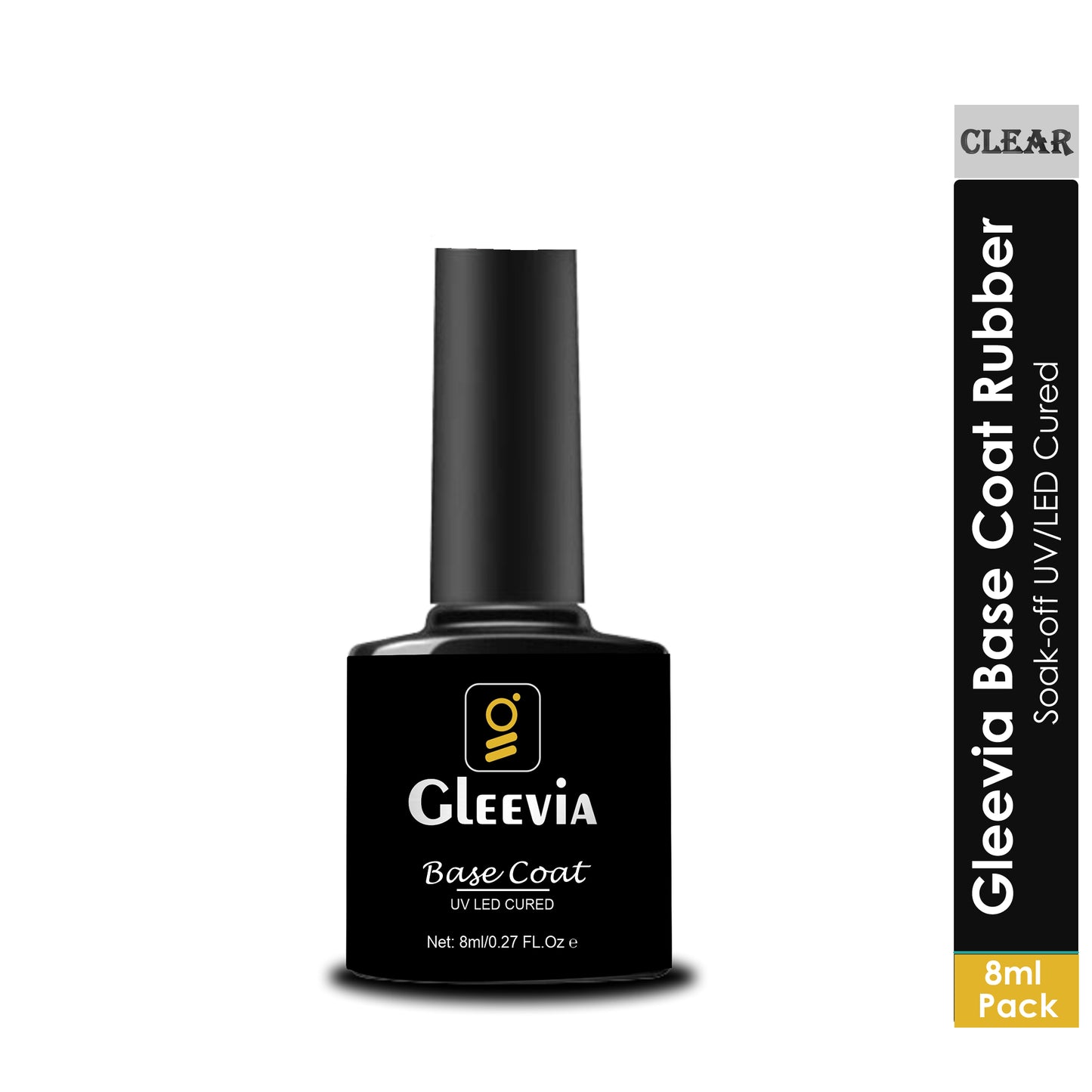 Gleevia Gel Base Coat 15ml for Gel Nail Polish Soak Off Upgraded Formula Long-Lasting DIY Home and Nail Salon