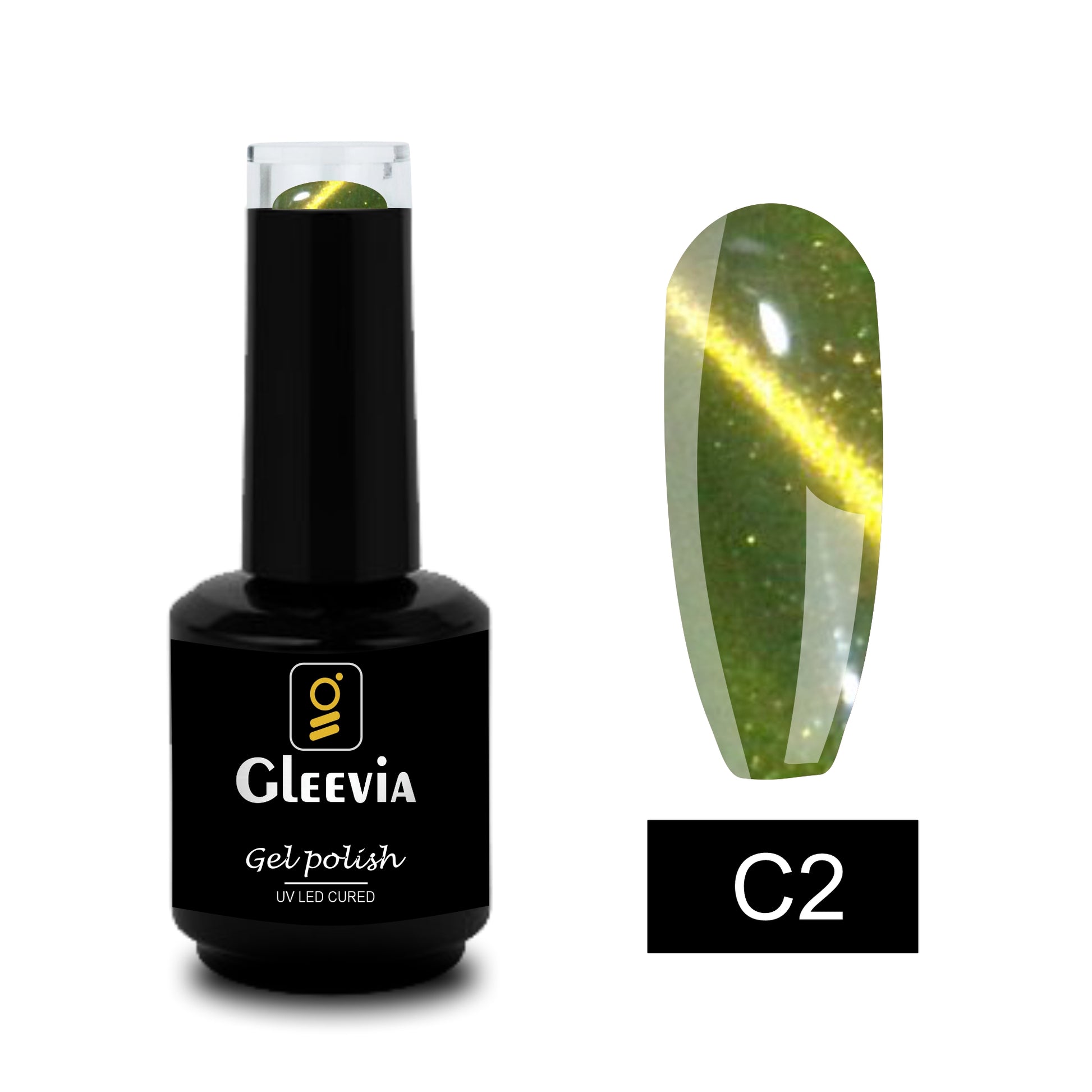 Gleevia Cat-Eye UV Gel Polish 15ml Brush Cap Shade C2