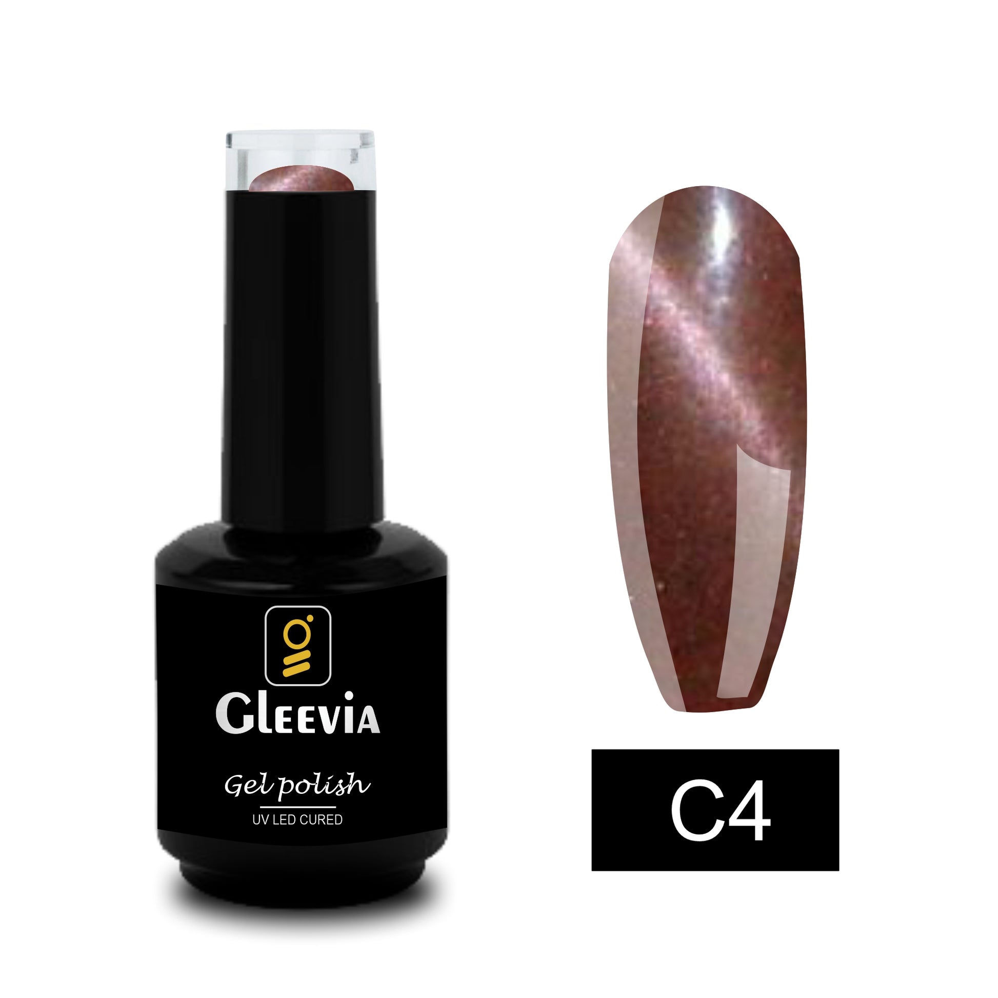 Gleevia Cat-Eye UV Gel Polish 15ml Brush Cap Shade C4