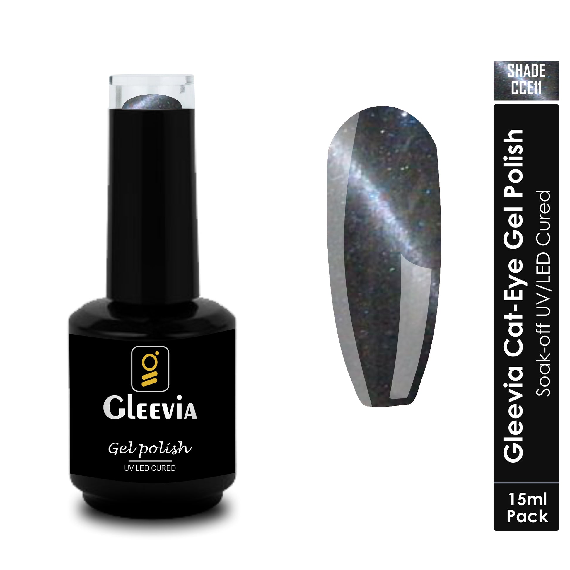 Gleevia Cat-Eye UV Gel Polish 15ml Brush Cap Shade CCE11