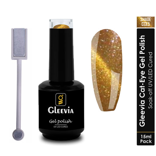 Gleevia Cat-Eye UV Gel Nail Polish 15ml Brush Bottle with Double Head Magnet Combo Shade CCE5