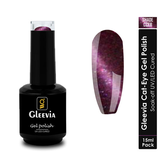 Gleevia Cat-Eye UV Gel Polish 15ml Brush Cap Shade CCE8