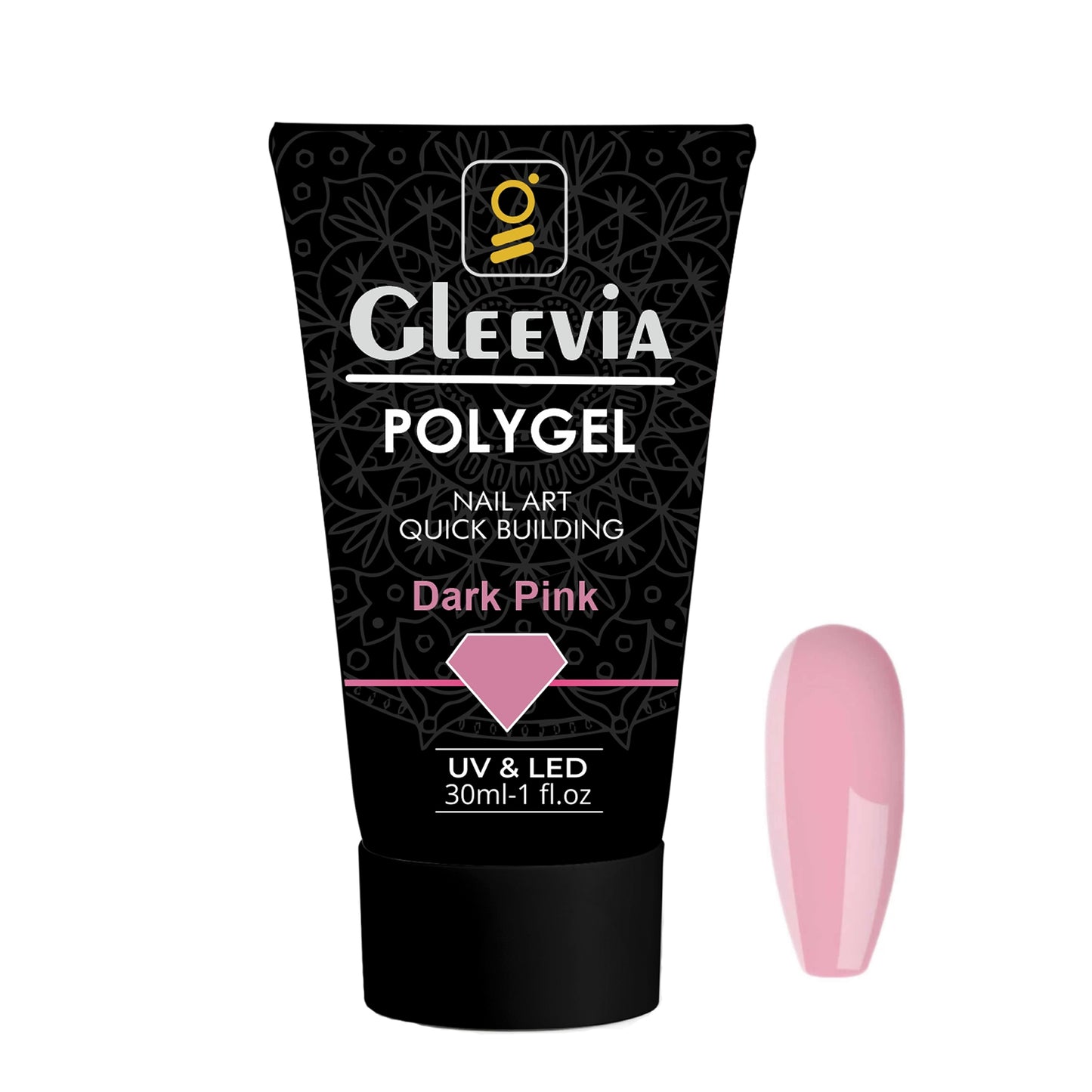 PolyGel Nail Art Quick Building Dark Pink 30ml Pack - Nail Extension